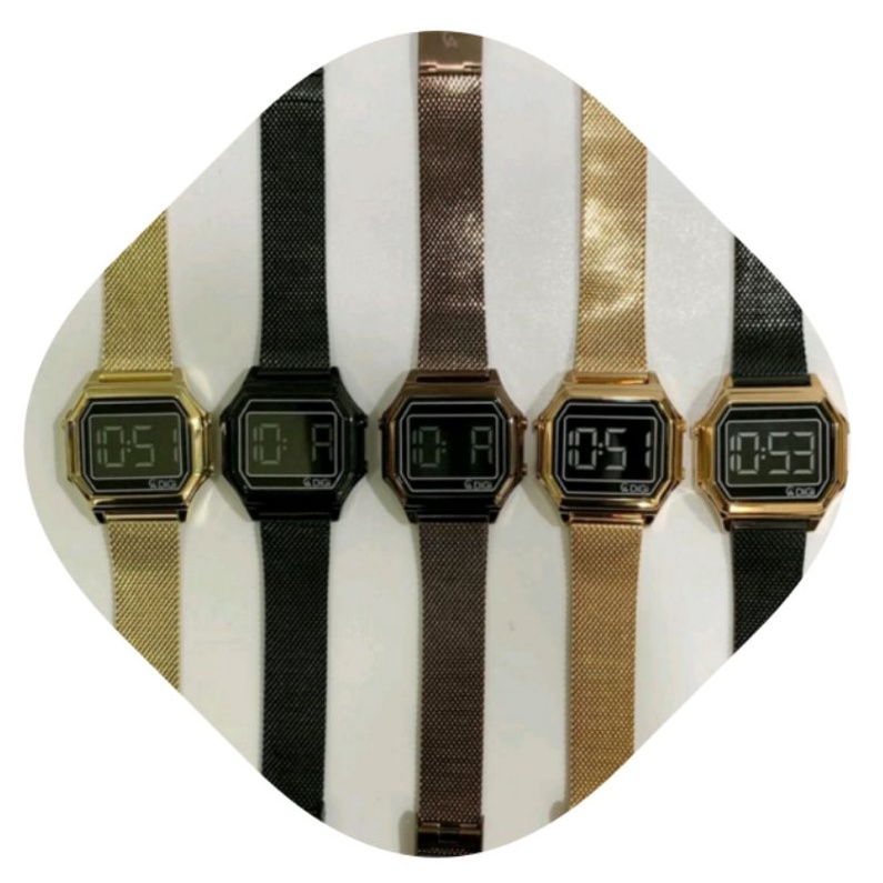 jam tangan wanita digital 9222 AC9222 AC 9222 tali besi pasir