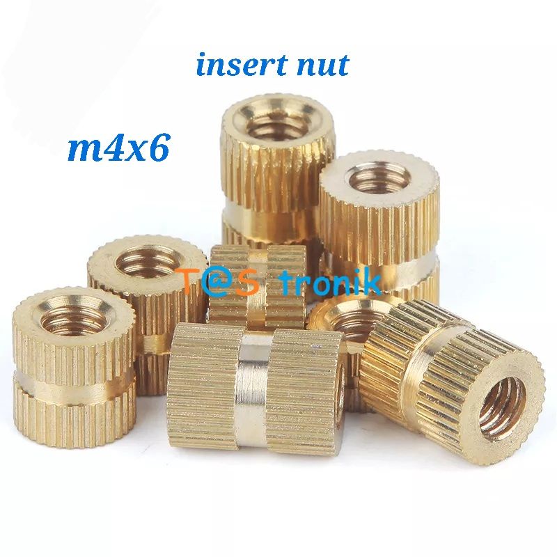 Jual Insert Nut M4 Mur Tanam m4 m4x6 mur insert 4mm knurl nut | Shopee ...