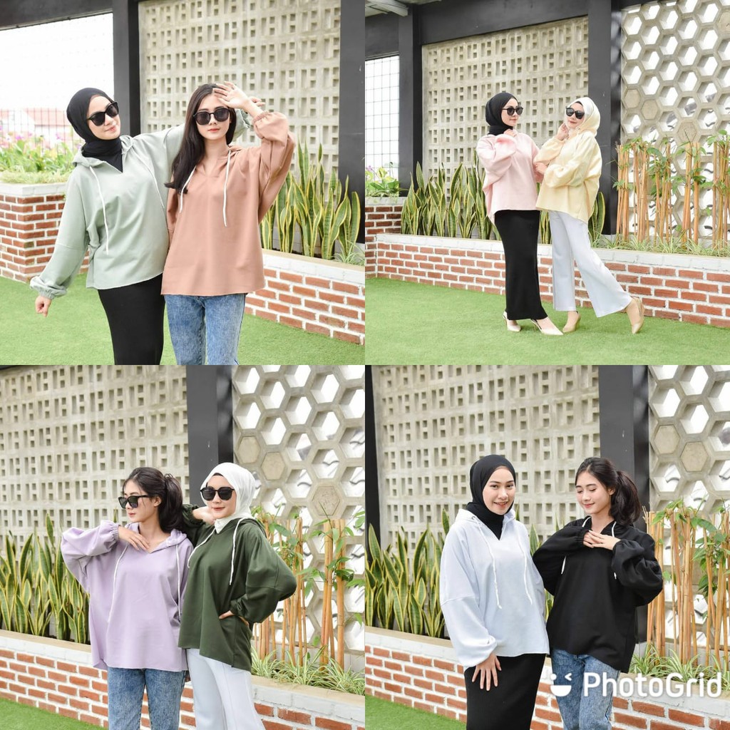 CLARA DADDARIO SWEATER HODIE OVERSIZED TANGAN BALON / V VARA