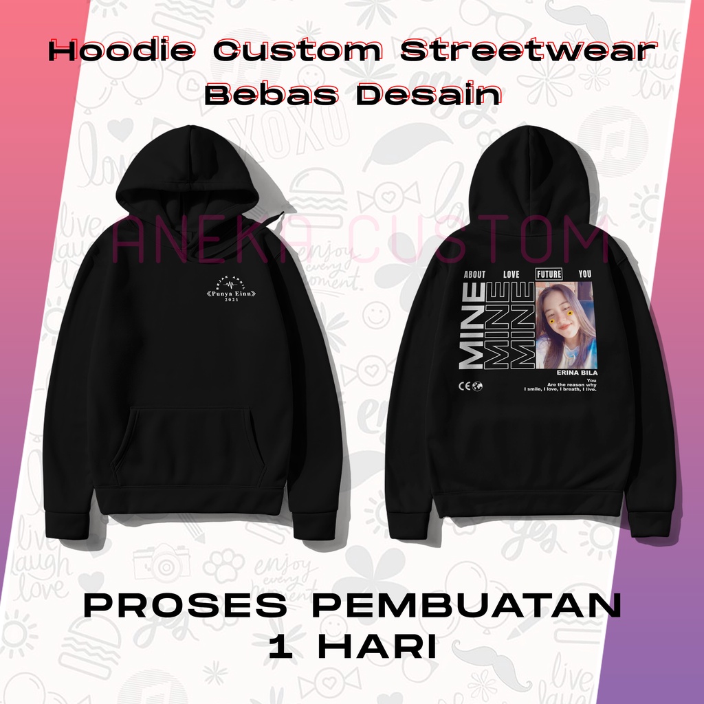 Hoodie Custom Streetwear / Hoodie Custom Bebas Foto