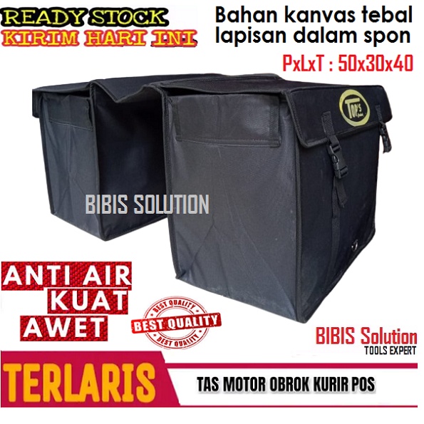 Tas Motor Tas Pos obrok Tas kurir dalivery Tas Motor Anti Air Bahan Tebal Tops Hitam