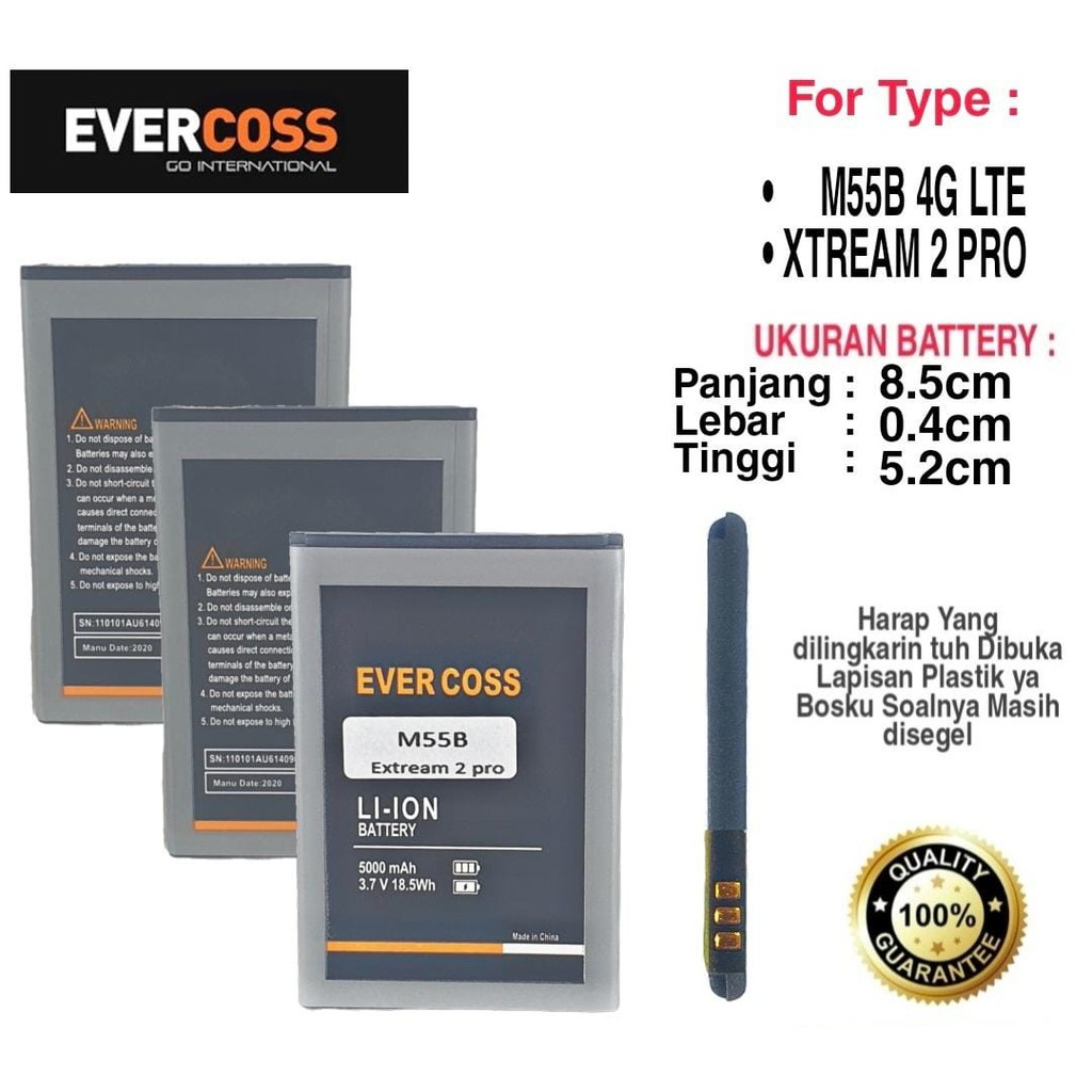 Baterai Battery Original Evercoss M55B 4G LTE 5.5 Inchi Evercross Xtreme 2 pro