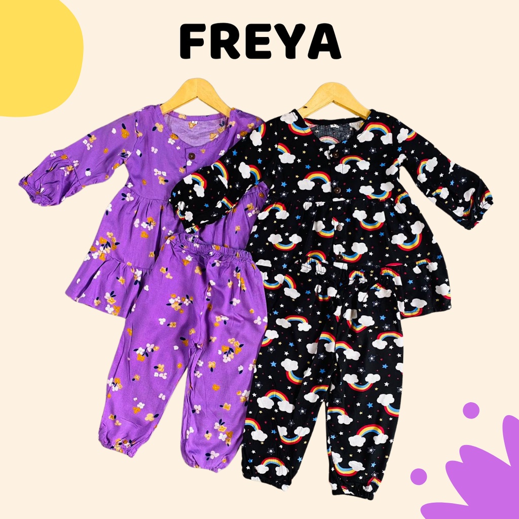 1-4TH SETELAN ANAK FREYA ONE SET ANAK RAYON  BY MYBEE VERSI 2