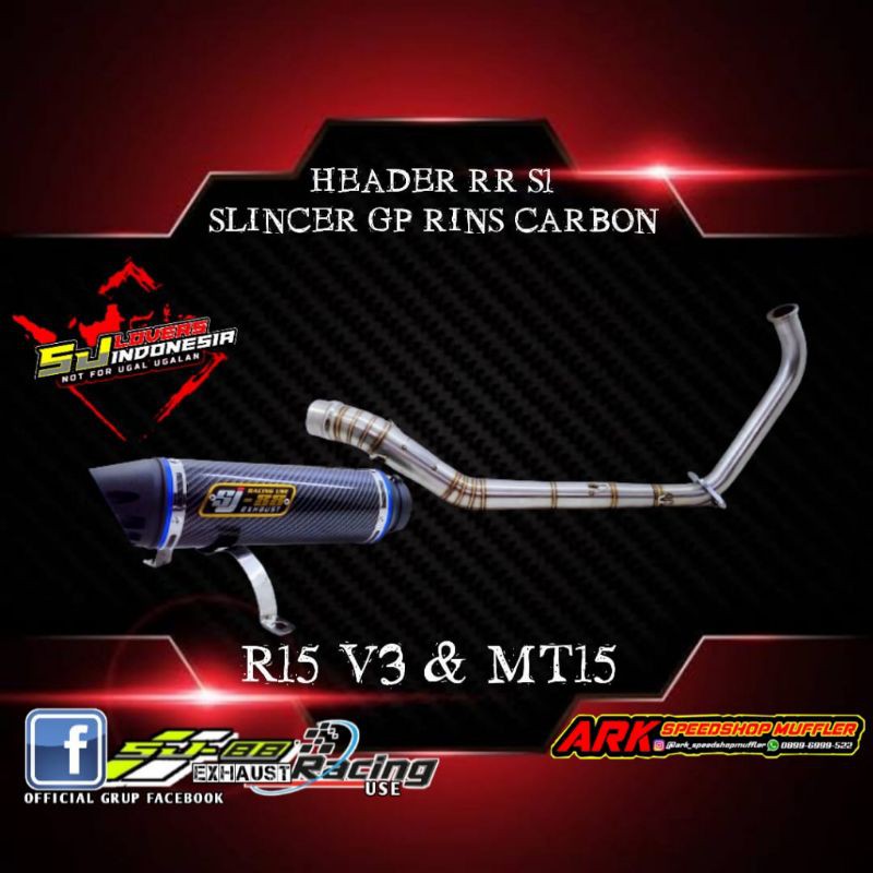 knalpot r15 v3 mt15 original sj88 type gp rins carbon