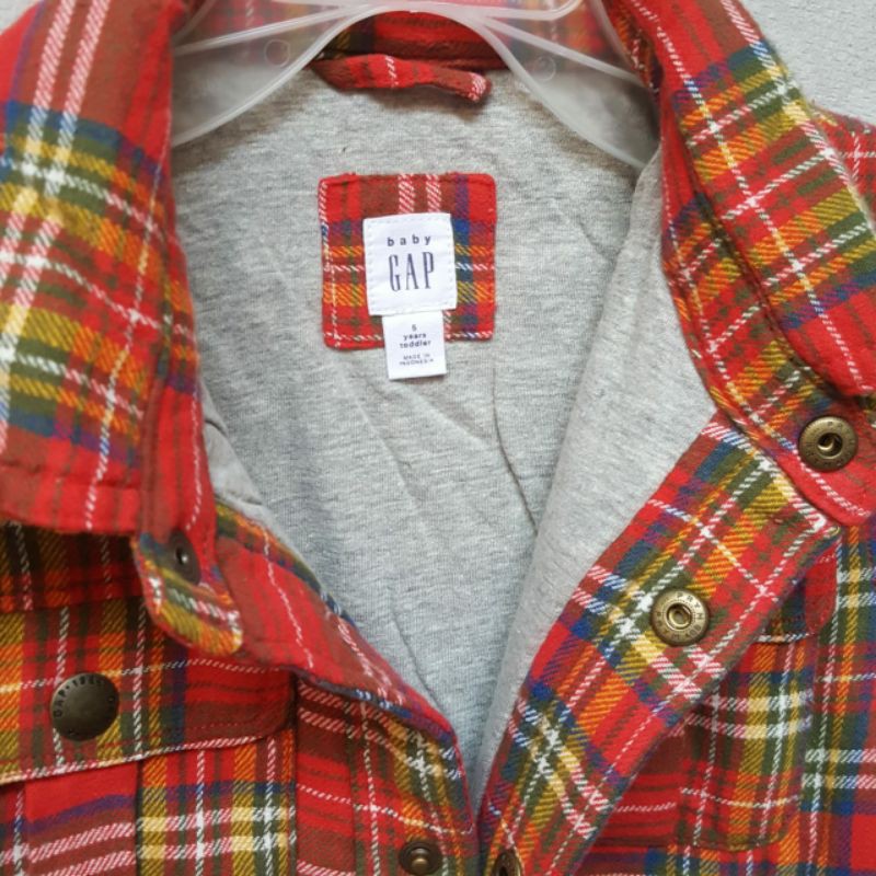 RESTOCK JAKET GAP - Toddler Flannel Shirt Jacket- hula red