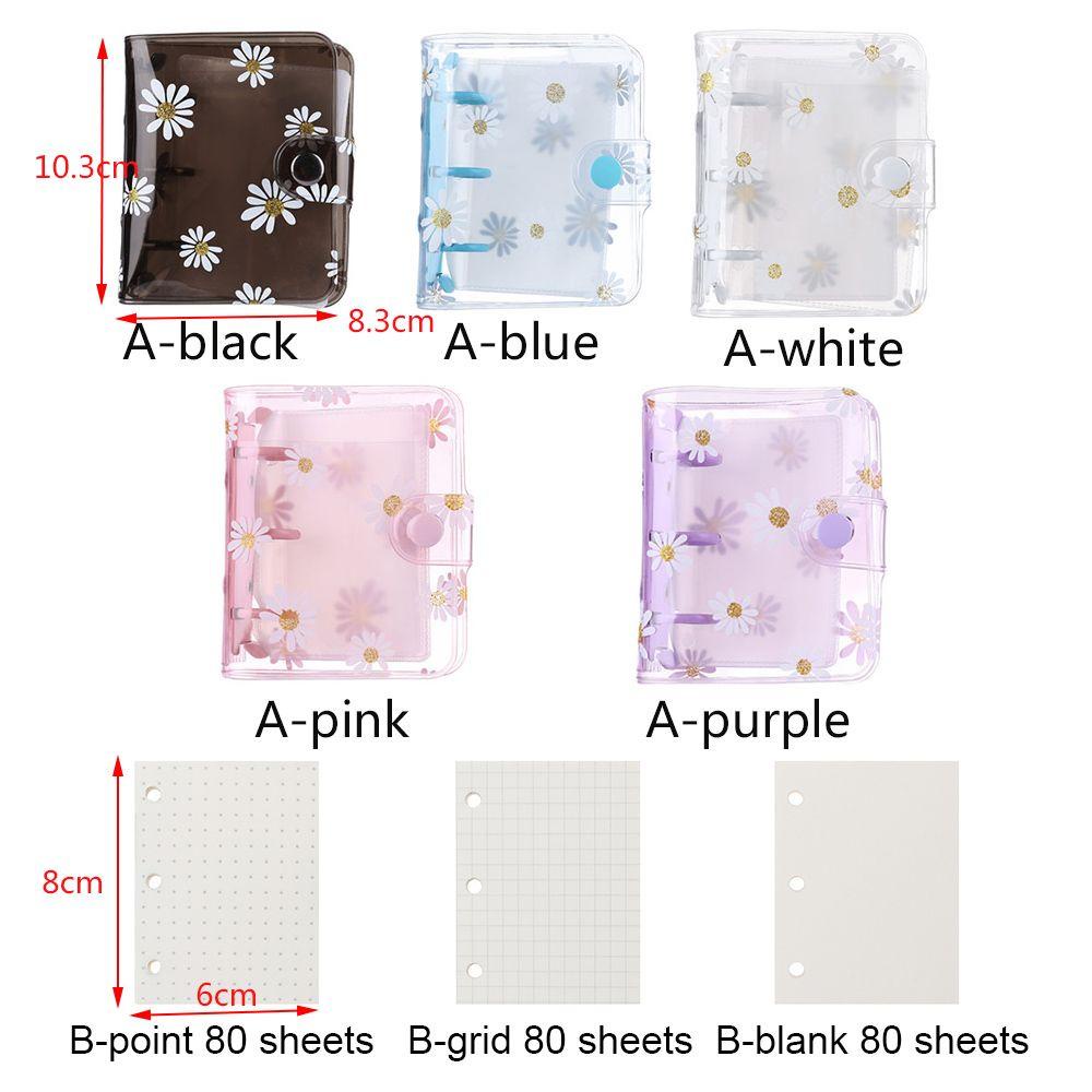 Wonder Notebook Cover Mini File Folder 3 Lubang Daisy Flower Diary Book Loose-leaf Refill