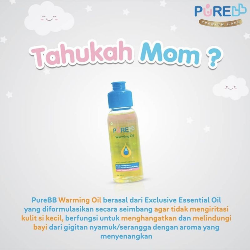 Pure Baby Warming Oil Minyak Telon Bayi Cajuputi dan Lavender 60 ml Minyak Kayu Putih