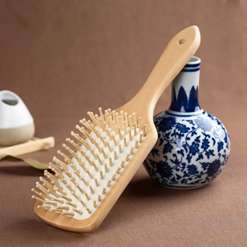 Yamata Sisir Kotak Kayu / Sisir Blow Gagang Kayu /Sisir Paddle / Sisir Kesehatan