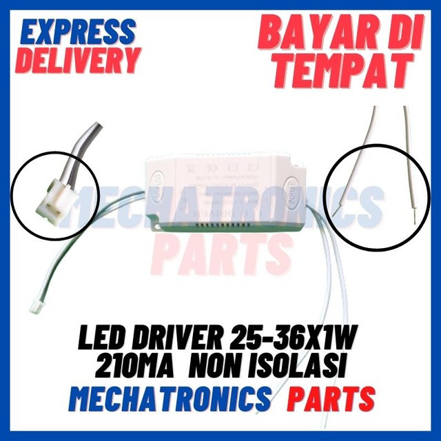 [DSP-9371] LED DRIVER 25-36X1WATT 210mA CASING PLASTIK KOTAK NON ISOLASI