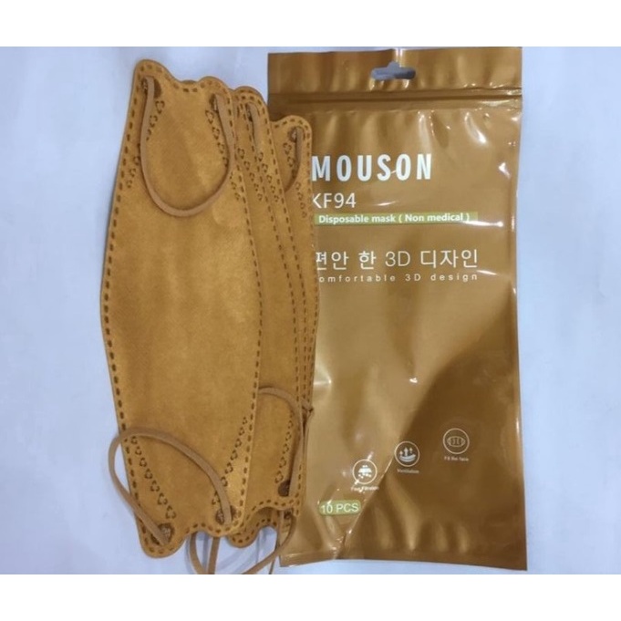 [PROMO] MASKER KF94 WARNA Coklat Kopi MOUSON NEW product ISI 10, stok terbatas
