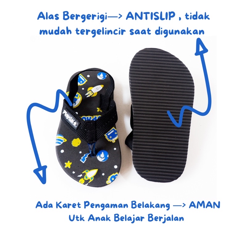 Sepatu Sandal Anak Bayi Laki Laki Cowok 1 2 Tahun SPACE Sendal Bayi Antislip