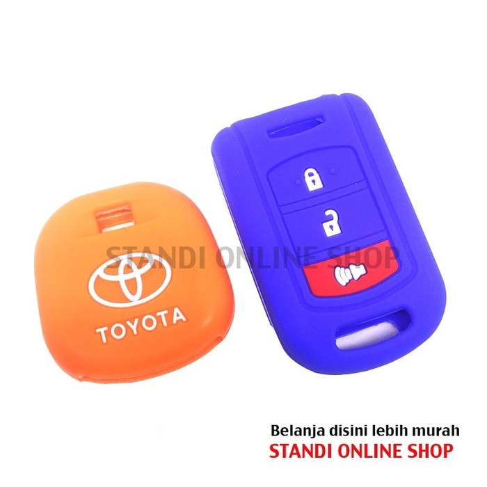 Kondom Kunci Sarung Remote Silikon Remote Cover Toyota New Rush Biru