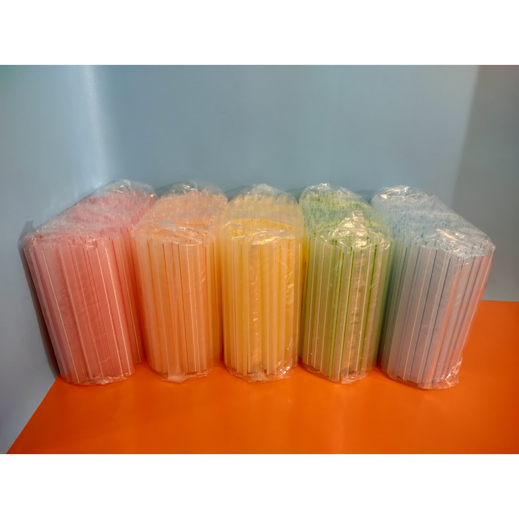 SEDOTAN MINUMAN / BUBBLE / BABEL - WARNA CERAH / SEDOTAN BESAR BOBA PLASTIK