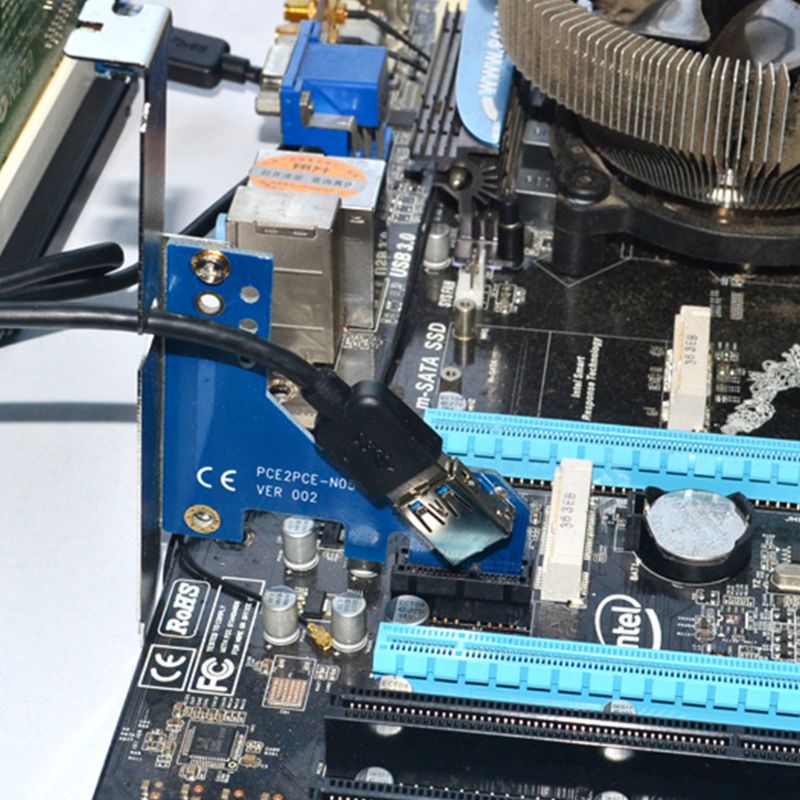 Kartu btsg PCI-E Express X1 Ke Dual PCI Riser Extender Dengan Bracket Low Profile