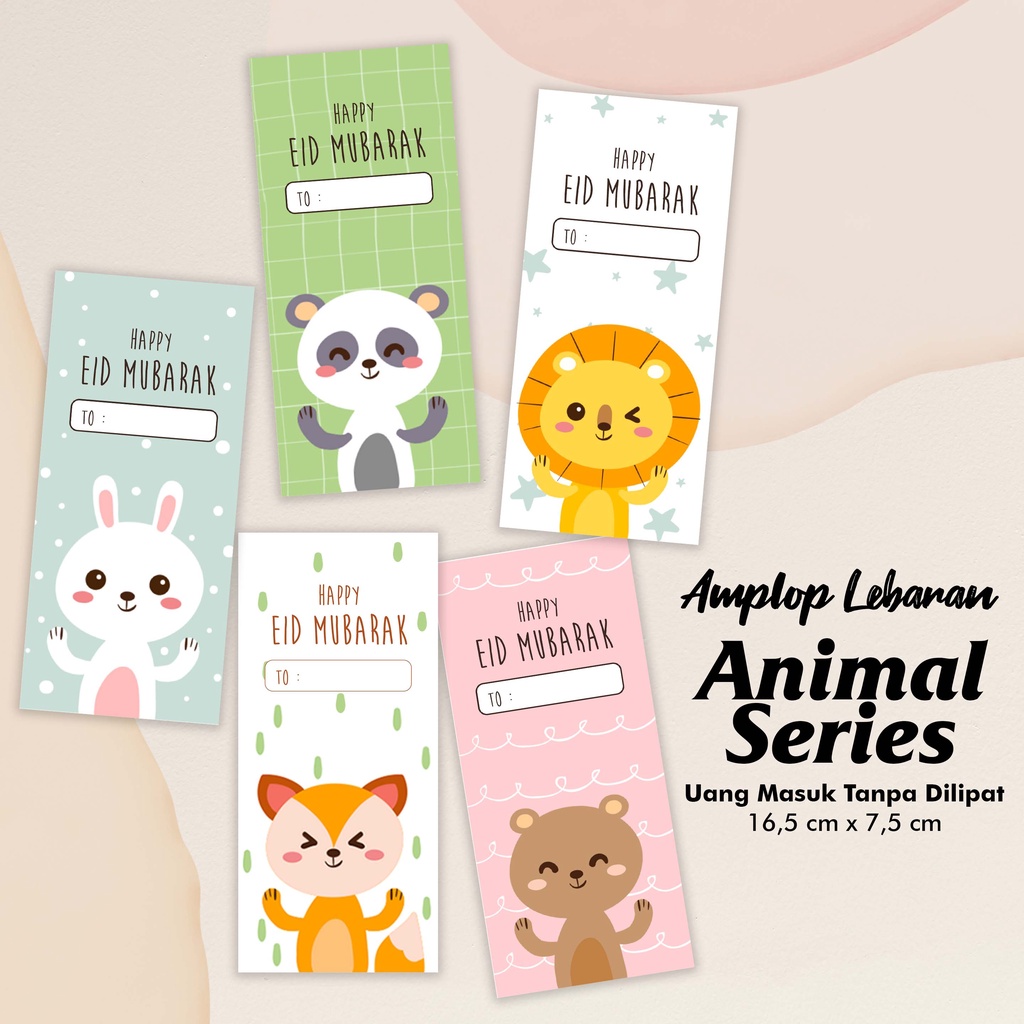 

Amplop Lebaran Animal Series Isi 10 - Uang tanpa dilipat - PANJANG