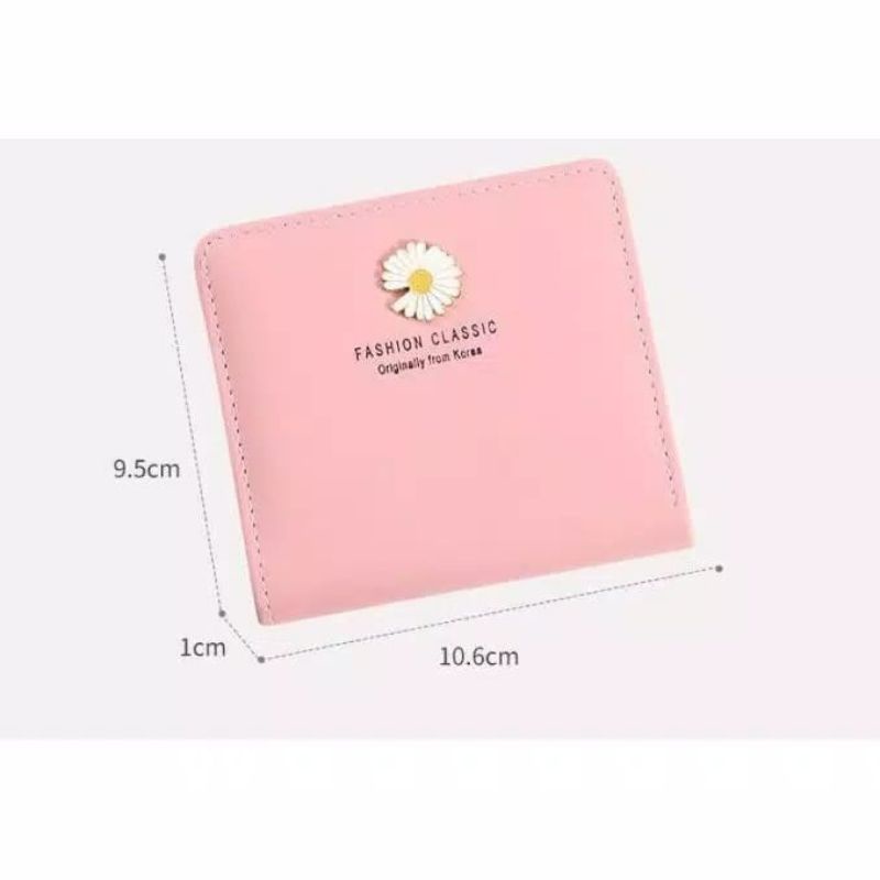 DK16 Dompet Kulit Lipat Wanita Mini Flower C1068