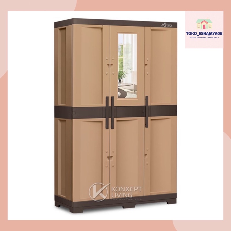 Lemari Plastik Serbaguna Tabitha Luxury - LX3 HB Lemari 3 Pintu CARGO