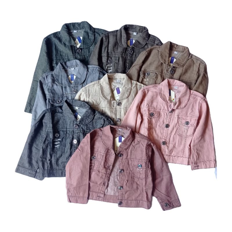 Jaket Jeans Warna Anak Perempuan 2-5tahun