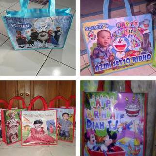 

Tas Jinjing Full Color Karakter Kartun Frozen Dkk, Desain Bisa Request Hadiah Kado Ultah