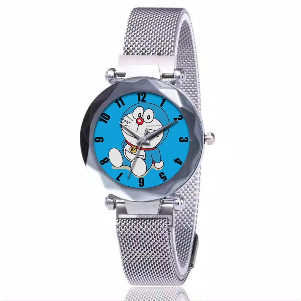 Jam Tangan Wanita Custom - DORAEMON MOTIF 1 Free Box &amp; Batre Cadangan