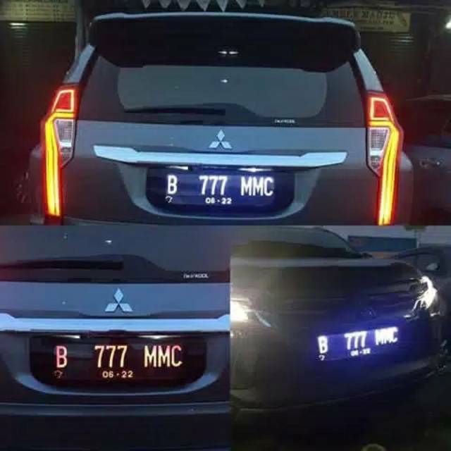 Cover Plat Nomor Acrylik Dudukan Frame Plat No Akrilik LED 1pasang (2pcs)Slim Design