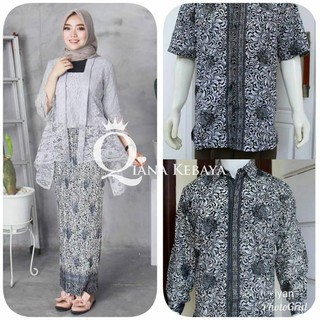Set Couple Brukaat dan Kemeja Batik Lengan Penndek atau Panjang