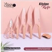 Stein Steincookware Pisau Diamond Knife Set 5 + Free Knife Sharpener Pisau Dapur