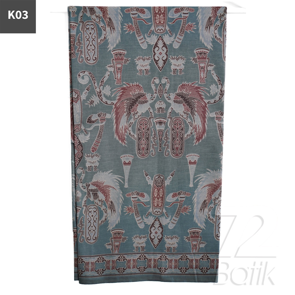 KAIN BATIK PREMIUM Bahan Katun Motif Burung Adat Warna Merah Bata 722382 Cap 72 Jarik Jarit Samping Kebat Panjang Batik Katun Modern Premium Bahan Seragam Batik Pernikahan Kantor Keluarga Murah Kamen Jadi Batik Bali Lembaran