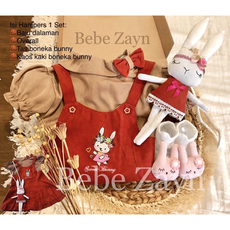 {BEBE ZAYN} Hampers baby/ hampers bayi/ baby gift/ kado bayi/ baby newborn/ Baby Girl/ Flowery Dress Set-Velvet Rabbit Brown
