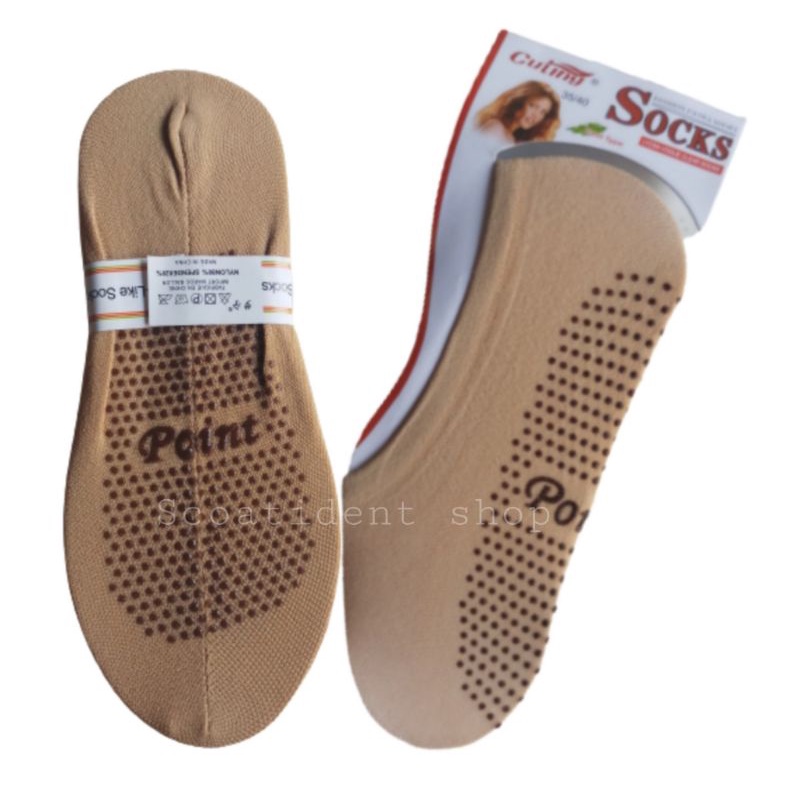 Kaos kaki balet tipis anti slip wanita 12 pasang