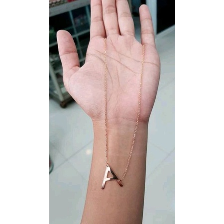 Kalung huruf emas asli kadar 375 8K