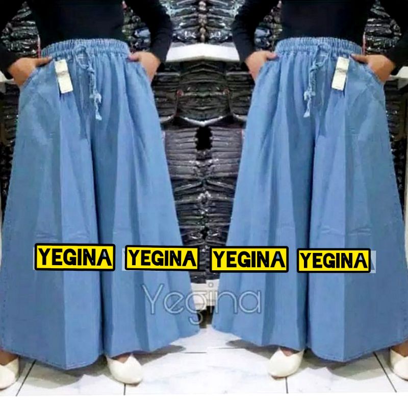 Yegina kulot jeans jumbo wanita model rawis umbrella/kulot snow