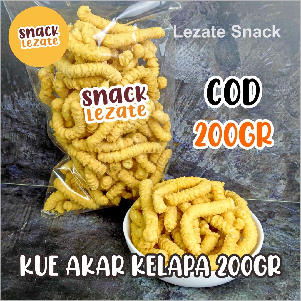 Kue Akar Kelapa 200GR Gurih Renyah Enak / Kue Jadul Unthuk Akar Kelapa Original Asin Kiloan Khas Bet