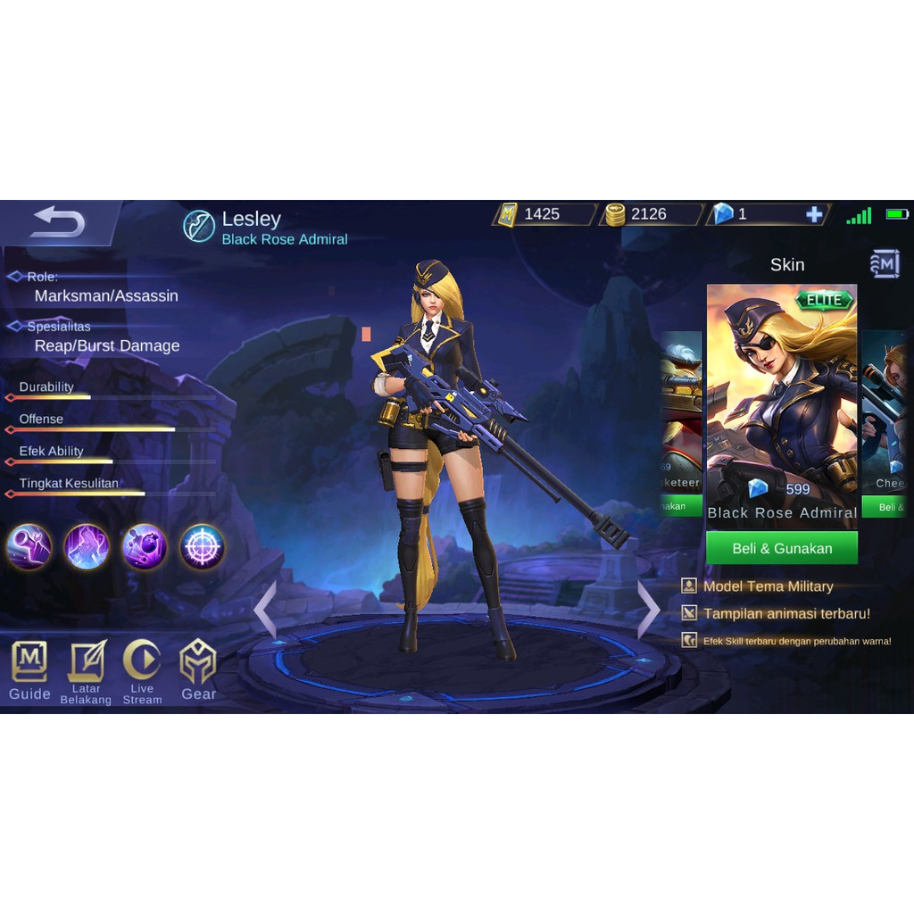 Gift Skin Lesley Mobile Legend Elite Special Shopee Indonesia