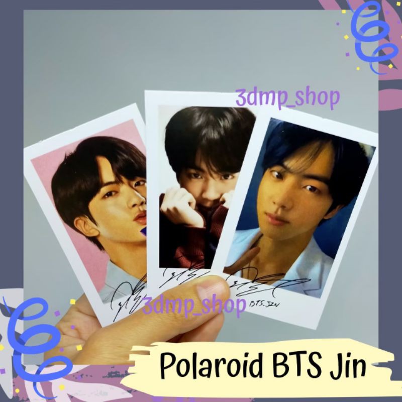 [10 lembar] polaroid photocard card kartu kertas ganteng jin seokjin bts kpop