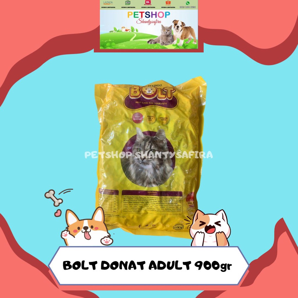 MAKANAN KUCING BOLT IKAN / BOLT DONAT / BOLT SALMON DRY FOOD CAT BEST SELLER