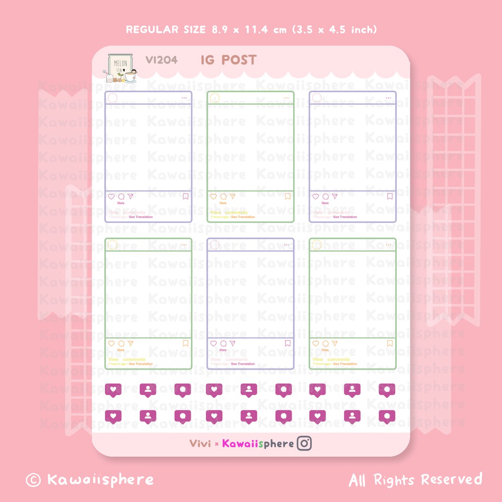

IG Post | VI204 Kawaiisphere Journal / Ring Binder Sticker | Social Media Series