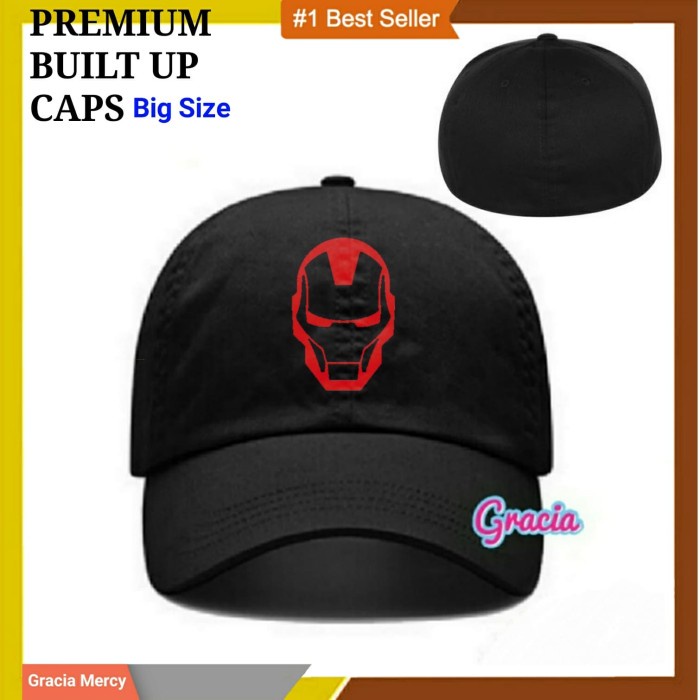 Topi Pria TOPI PRIA BUILT UP BIG SIZE IRONMAN BASEBALL - A1(P4O8) Topi Pria Distro ORIGINAL Topi Bas