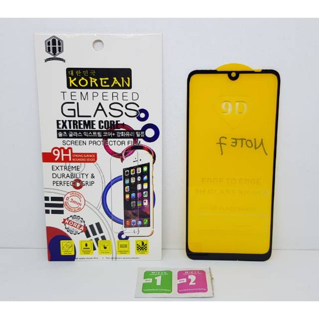 KOREAN Tempered Glass Redmi Note 7 6.3 inchi TG 5D Xiaomi Note 7 FULL SCREEN FULL GLUE Anti Gores Kc