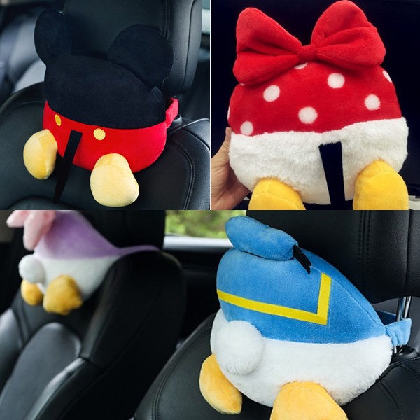 Bantal Kepala Headrest Jok Mobil Motif DISNEY BUTT Mickey Minnie Mouse Daisy Donald Duck