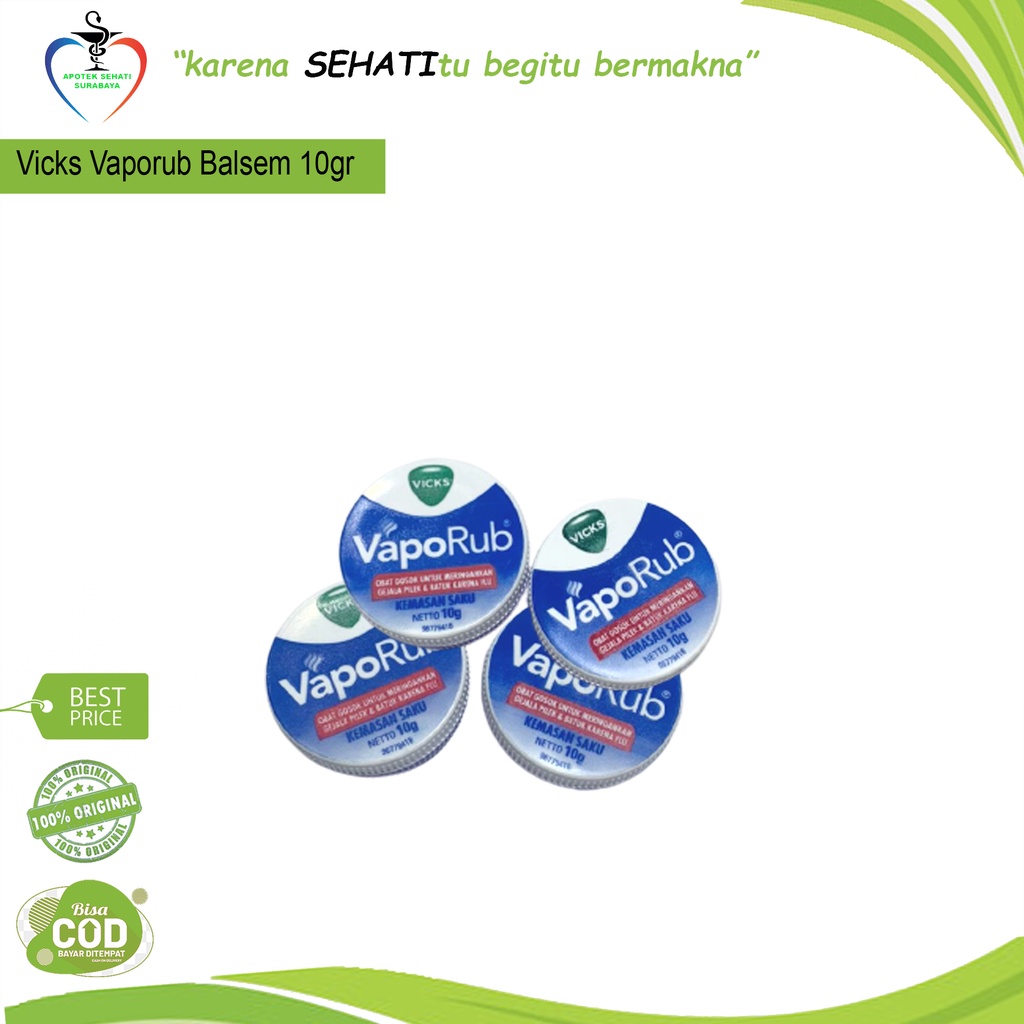 VICKS VAPORUB 10 Gr Meringankan Gejala Pilek Dan Batuk Karena Flu