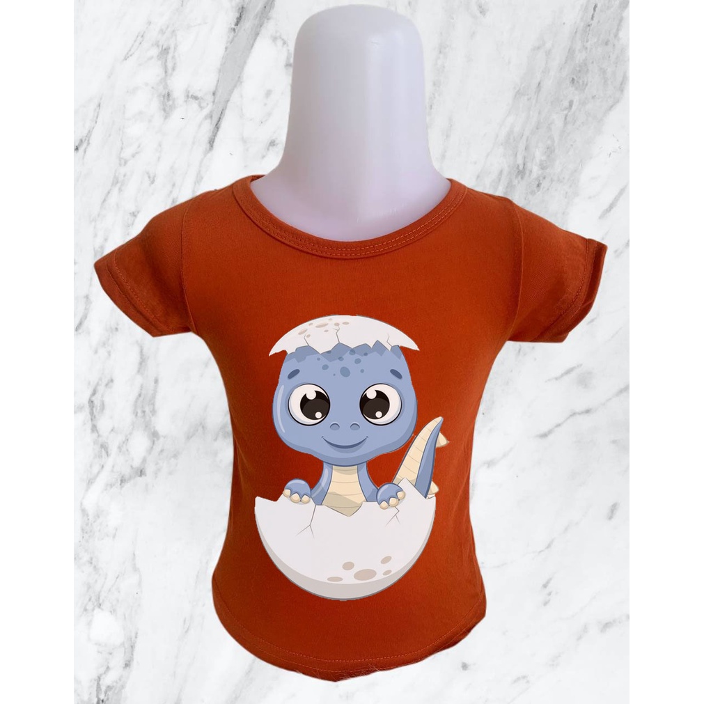 Kaos Anak Motif Dino on the egg / COD / Baju Atasan Anak Unisex Umur 1 - 6 Tahun | atasan anak laki laki baju anak cowok