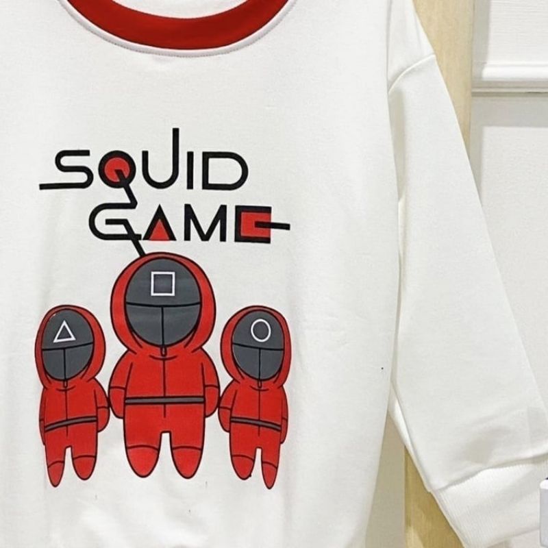 SWEATER ANAK LAKI LAKI DAN PEREMPUAN SQUID GAME PREMIUM MURAH LOKAL BAHAN BABY TERRY SPANDEX DISKON