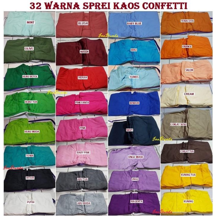 Seprei Kaos Confetti, Spreinya aja uk 160 & 180 &200 dg karet keLiLing