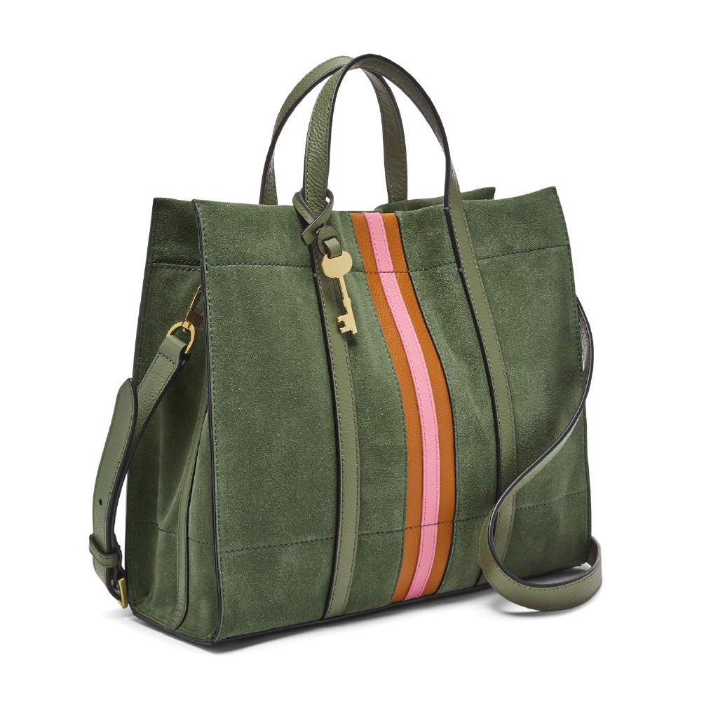  Fossil  Carmen Shopper Aloe Applique Stripe ZB6505 355 