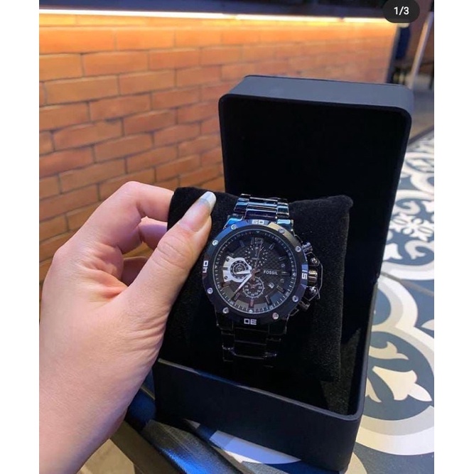 jam qs pria rantai box kancing polos