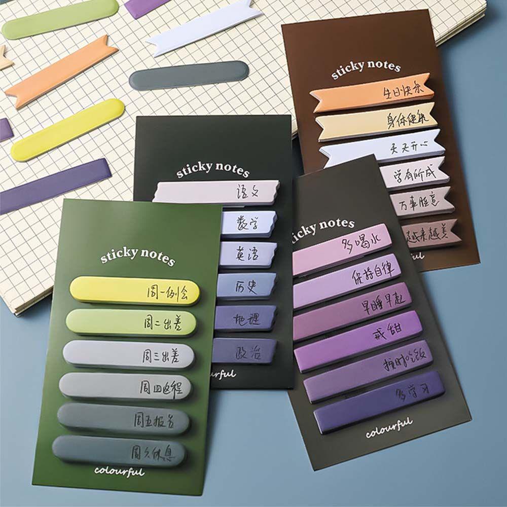 [Elegan] Morandi Color Sticky Notes N Times Stationery Notepad Kertas Penanda Halaman Perlengkapan Kantor Sekolah Pesan Notes Bendera Tab