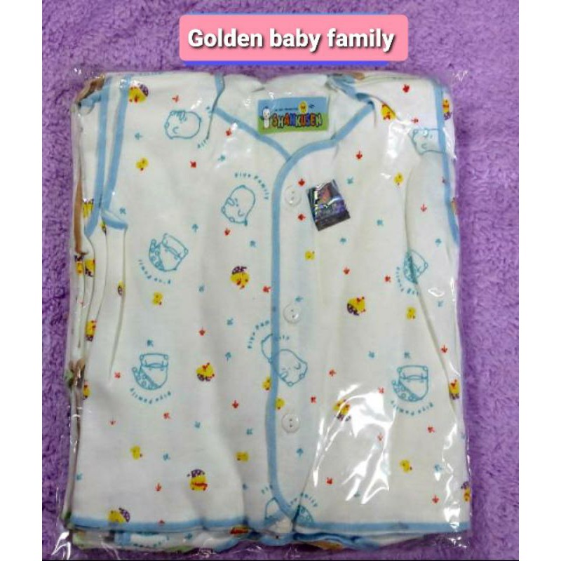 Baju Lengan Kuntung Shankusen Double Knit / Baju Bayi Kancing Depan Kuntung full Motif