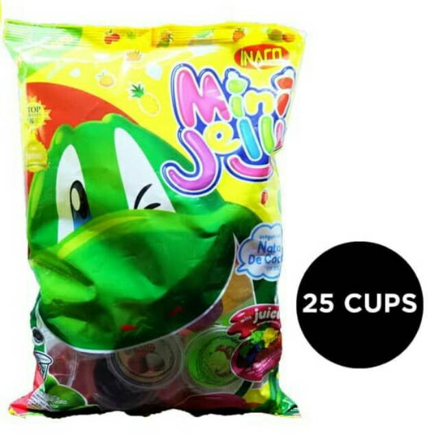 

Inaco mini jelly kemasan isi 25's cup termurah cemilan sehat buat anak-anak Indonesia.