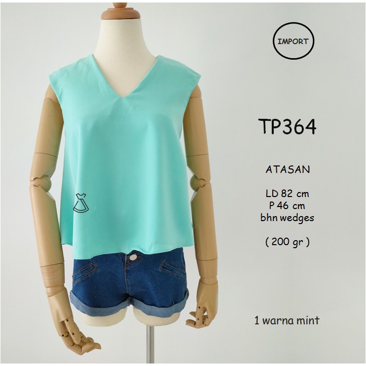 TP364 - BAJU ATASAN WANITA WEDGES IMPORT LUCU MODERN MURAH